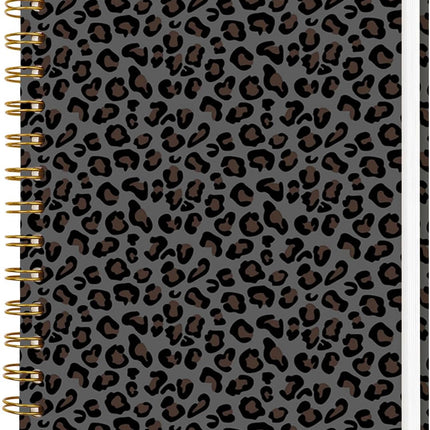 Leopard Print A5 College Ruled Spiral Notebook, 160 Pages