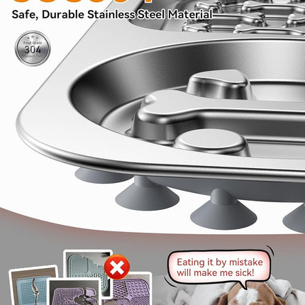 Large Stainless Steel Lick Mat for Dogs and Cats