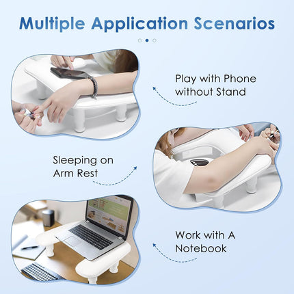 U-Shaped Adjustable Manicure Arm Rest in White PU Leather