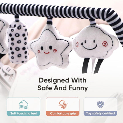 Baby Bouncer Toy Bar with 4 Hanging Sensory Toys