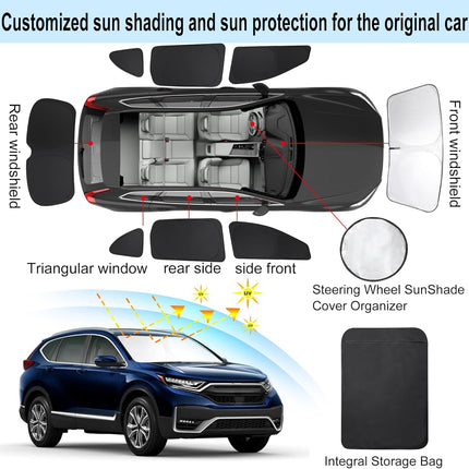8-Piece Side Window Sun Shade Set for 2017-2022 Vehicle
