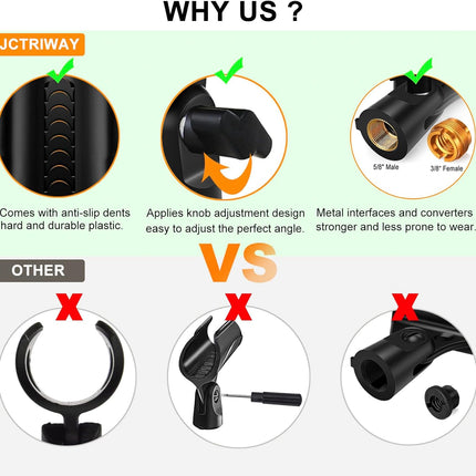 Universal Adjustable Microphone Clip with Screw Adapter