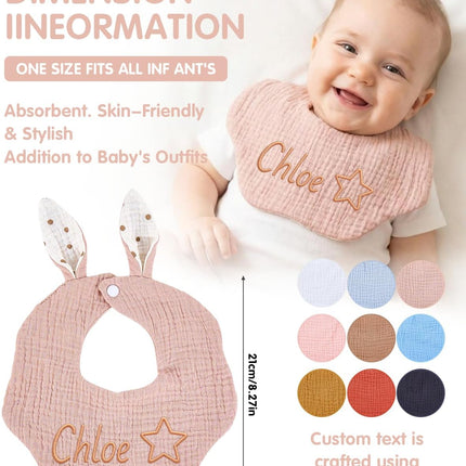 LittleNest NidoPequeño Baby Bib for Boy Girl, Four Layers of Textured Thin Cotton Crepe Bibs — Baby & Toddler
