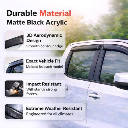 Out-Channel Rain Guards Window Visors, 4-Piece Set