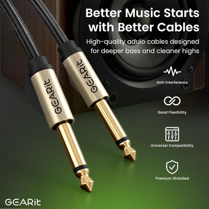 NexWave OndaNex GEARit Guitar Instrument Cable (3ft 2-Pack) 1/4 Inch to 1/4 inch TS Straight — Smart Tech