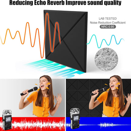 12 Pack X-Lined Self-Adhesive Acoustic Panels