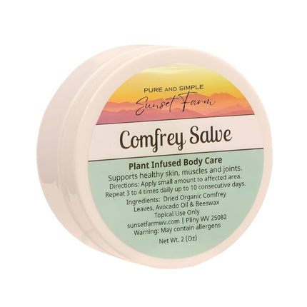 Comfrey Salve, Organic Non-GMO Herbal Balm, 2 oz Jar