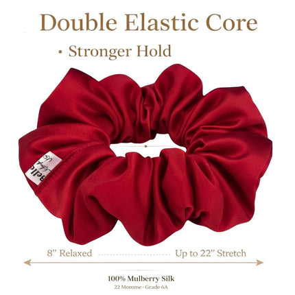 SourceToHome FuenteACasa Mulberry Silk Scrunchie for Women 22 Momme – Large Hair Tie — Home & Lifestyle