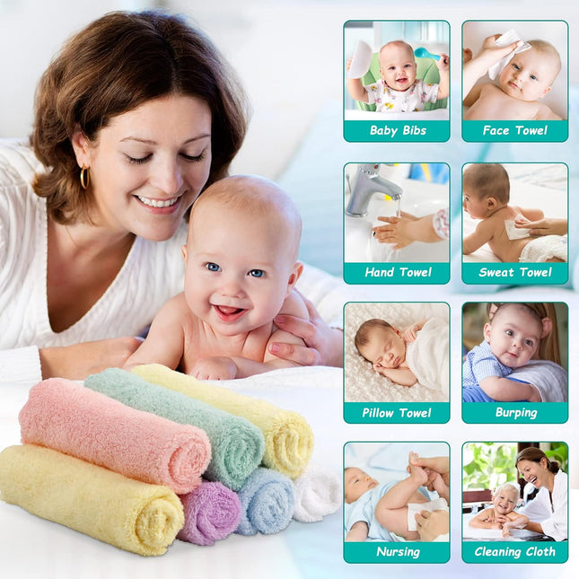 Baby Microfiber Coral Fleece Washcloths, 24 Pack