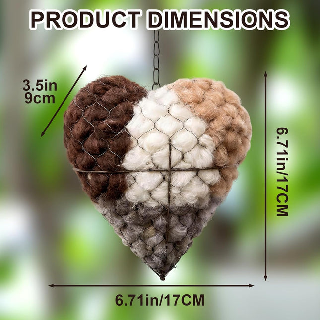 Refillable Alpaca Fiber Heart Bird Nest for Garden