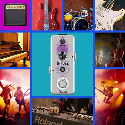 SourceToHome FuenteACasa Amuzik Classic Guitar Pedals Analog Fuzz Effect Pedal Vintage G-Fuzz — Home & Lifestyle
