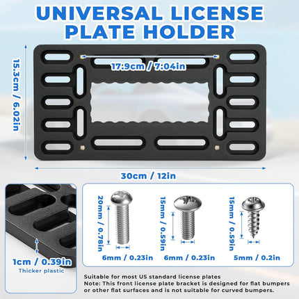 DriveForge ForjaRuta License Plate Holder Universal, Front License Plate Bracket 12*6'' — Auto & Moto