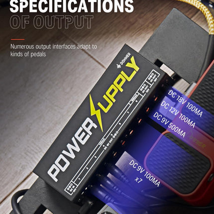 SourceToHome FuenteACasa Donner DP-1 Guitar Power Supply 10 Isolated DC Output — Home & Lifestyle