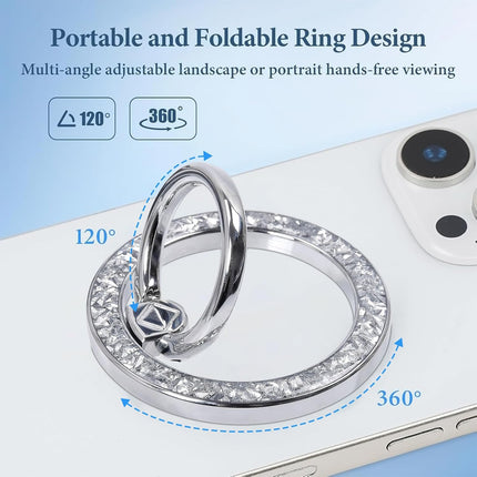 Magnetic Phone Ring Grip Holder Stand - Silver