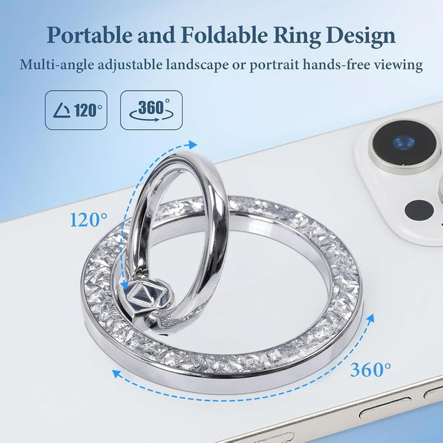 Magnetic Phone Ring Grip Holder Stand - Silver
