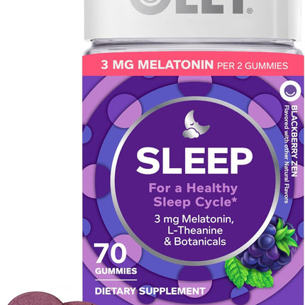 OLLY Sleep Gummy 70 count bottle blackberry zen