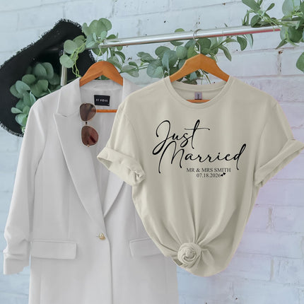 Personalized Just Married Matching Couples Shirts