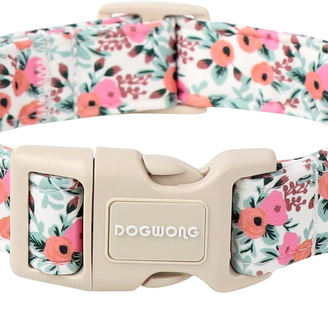 Flower Cotton Dog Collar for Small, Medium, and Large Dogs