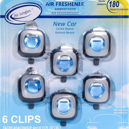 New Car Scent Car Air Freshener Vent Clips, 6 Count