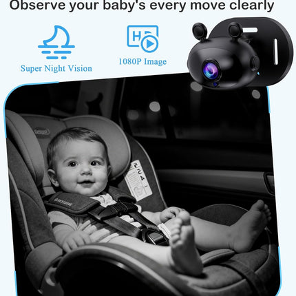 HD 1080P Baby Car Camera with 150° Wide Angle View
