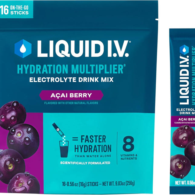 Liquid IV - packets and glass