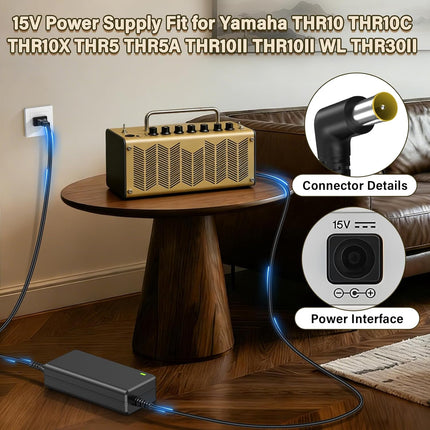 15V AC Adapter Power Cord for THR Series Desktop Guitar Amplifiers