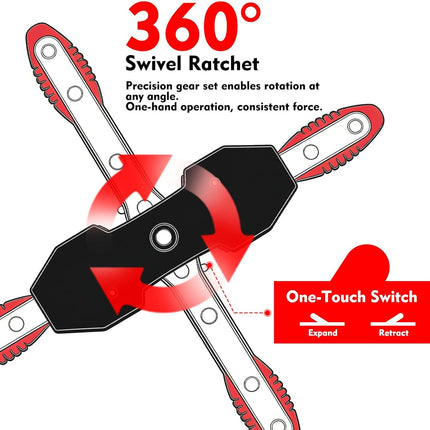 Brake Caliper Compression Tool with 360° Ratcheting Piston Compressor