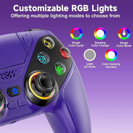 Purple Wireless Game Controller for Console and PC