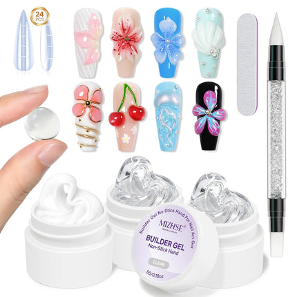3PCS 3D Sculpting Gel Nail Art Builder Gel Set