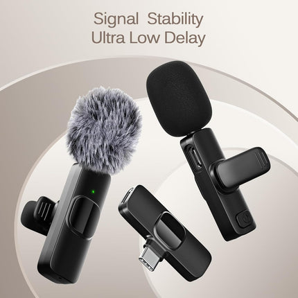 Professional Dual Wireless Lavalier Lapel Microphone for iPhone and iPad