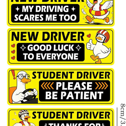 4-Piece Student Driver Yellow Goose Car Magnet Set