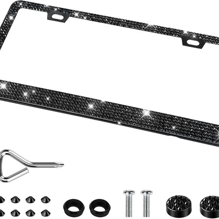 DriveForge ForjaRuta QUANQIUFEI Bling License Plate Frames for Women, Sparkly Rhinestone Diamond — Auto & Moto