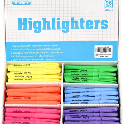 SourceToHome FuenteACasa Rarlan Highlighters, Chisel Tip, Assorted Fluorescent — Home & Lifestyle