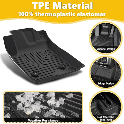 All-Weather TPE Floor Mat Liner Set, Black