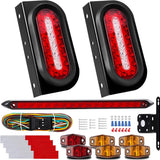 LED Trailer Lights Kit with 6 Inch Oval Tail Lights