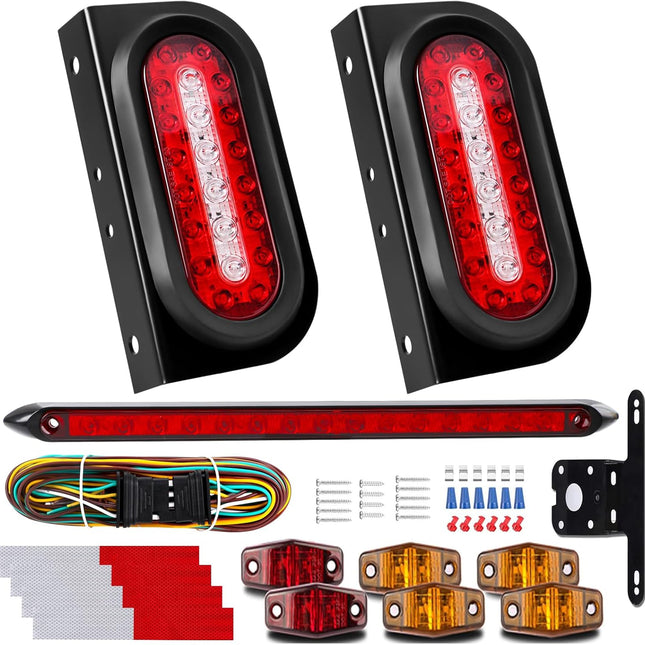 LED Trailer Lights Kit with 6 Inch Oval Tail Lights