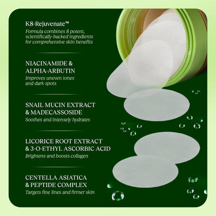 Toning Polish Pads for Dark Spots, Wrinkles & Dull Skin - 100 Count