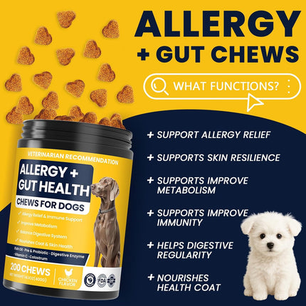 Dog Allergy Chews with Probiotic Support