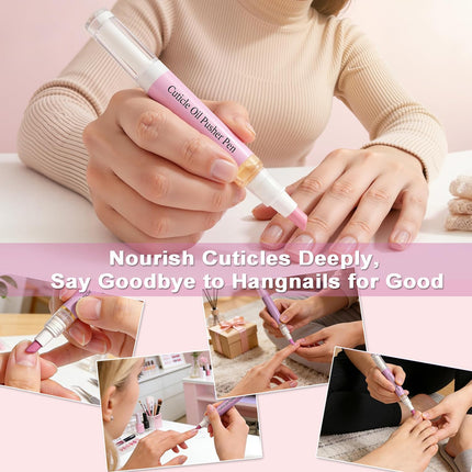 GlowEssence EsenciaLuz 2-in-1 Cuticle Oil Pusher Pen,2026 New Ceramic Cuticle Pusher Oil — Beauty & Self-Care