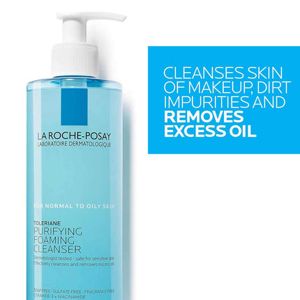 Oil-Free Purifying Foaming Facial Cleanser with Niacinamide + Ceramides, 400 ml