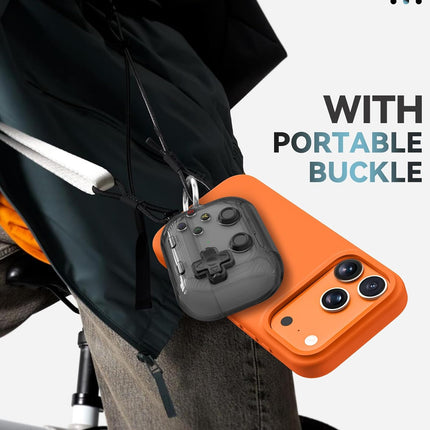 Pro 3 Earbud Case Cover with Pressable Button, Safety Lock and Phone Stand - Clear Black