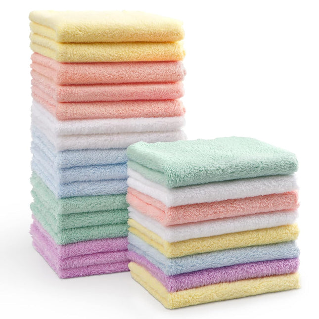 Baby Microfiber Coral Fleece Washcloths, 24 Pack