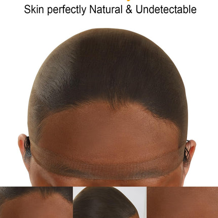 Brown SKINLIKE HD Wig Cap, 12-Piece Ultra-Thin Invisible Stretch Stocking Caps for Lace Front Wigs
