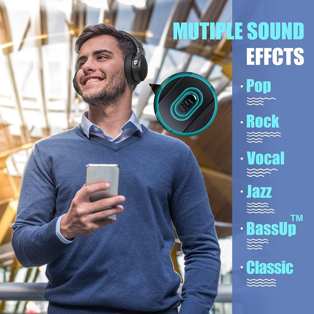 Bluetooth Over-Ear Headphones with 65H Playtime