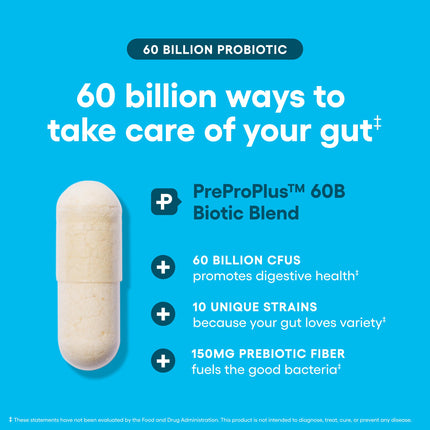 Physician's Choice 60 Billion CFU Probiotics capsules close-up showing quality and formulation