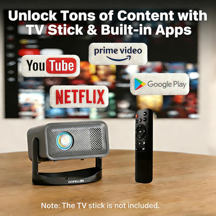Built-in Apps 2026 Upgraded Portable Mini Projector with WiFi and Bluetooth