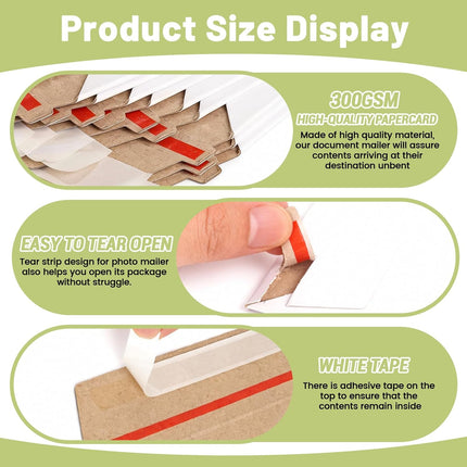 20 Pack 6x8 Inch White Rigid Self-Seal Mailers