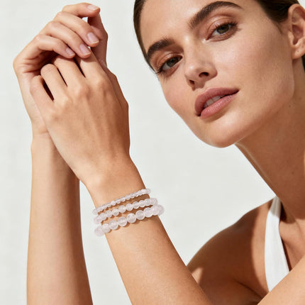 3-Piece Natural Selenite Stretch Bracelet Set