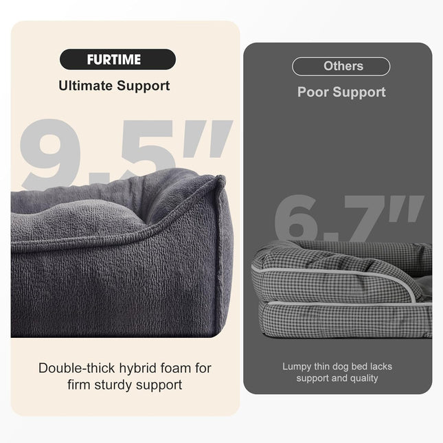 XL Orthopedic Dog Sofa Bed with Washable Cover, Grey 42-Inch