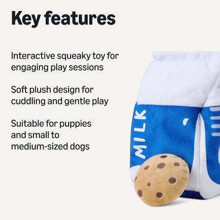 Interactive Dog Squeak Toys with Milk Carton and Cookies